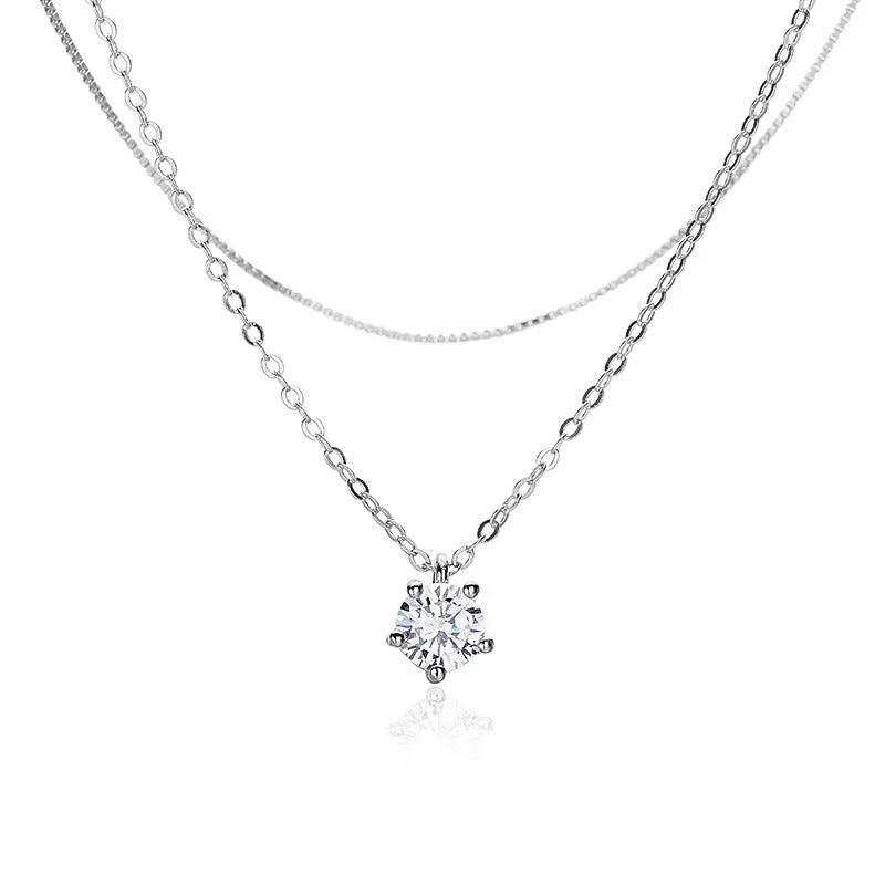 Double Layer Zircon Necklace