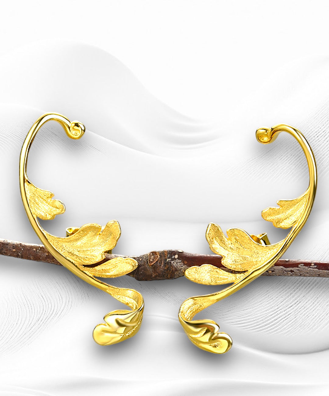 Curvy Leaf Studs