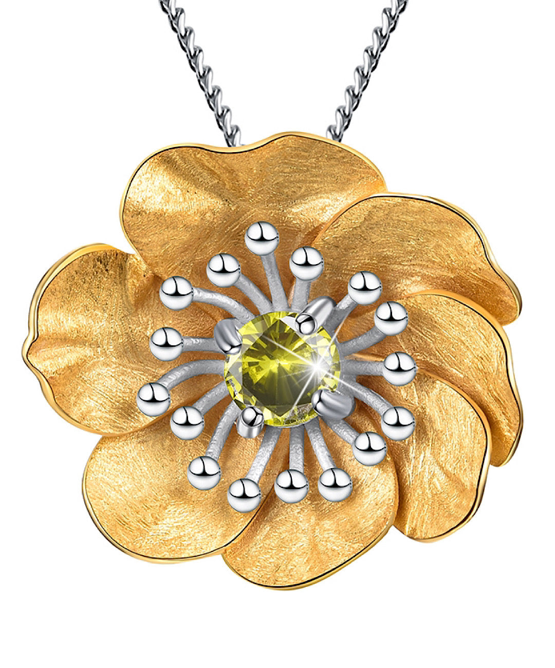 Anemone Flower Pendant Necklace