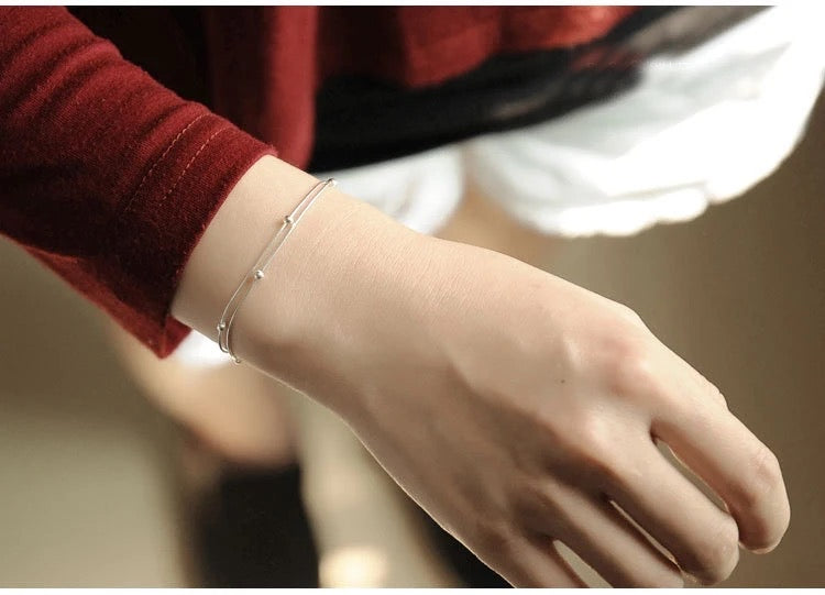 Double Layer Silver Bracelet