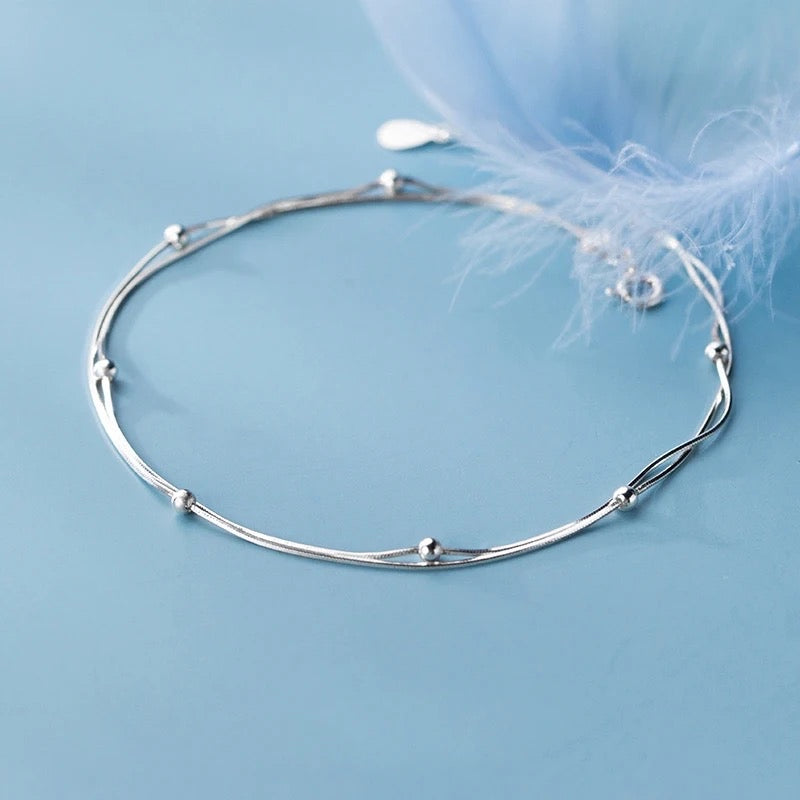 Double Layer Silver Bracelet