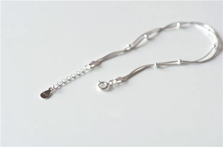 Double Layer Silver Bracelet
