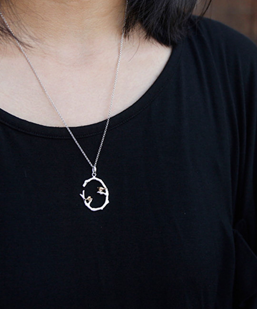 Birds on Branch Pendant Necklace