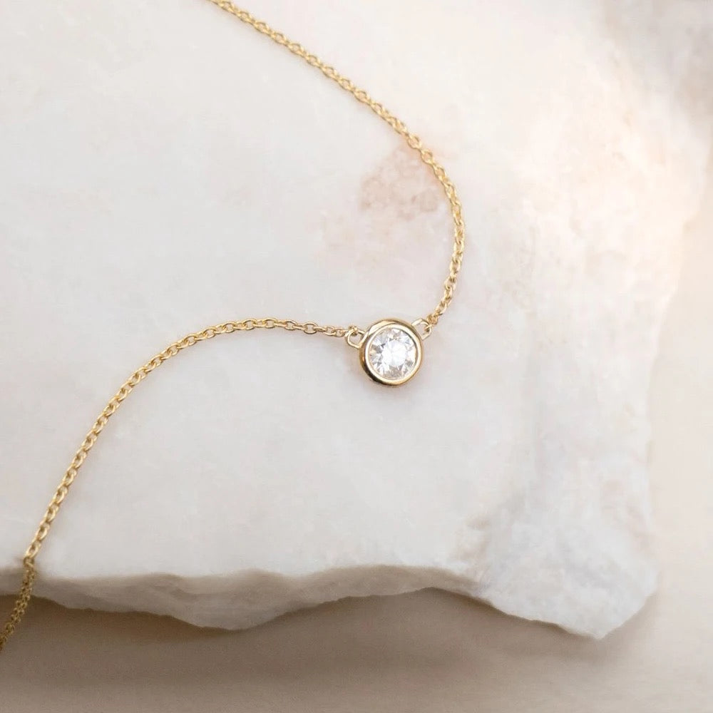 Round Cut CZ Pendant Necklace