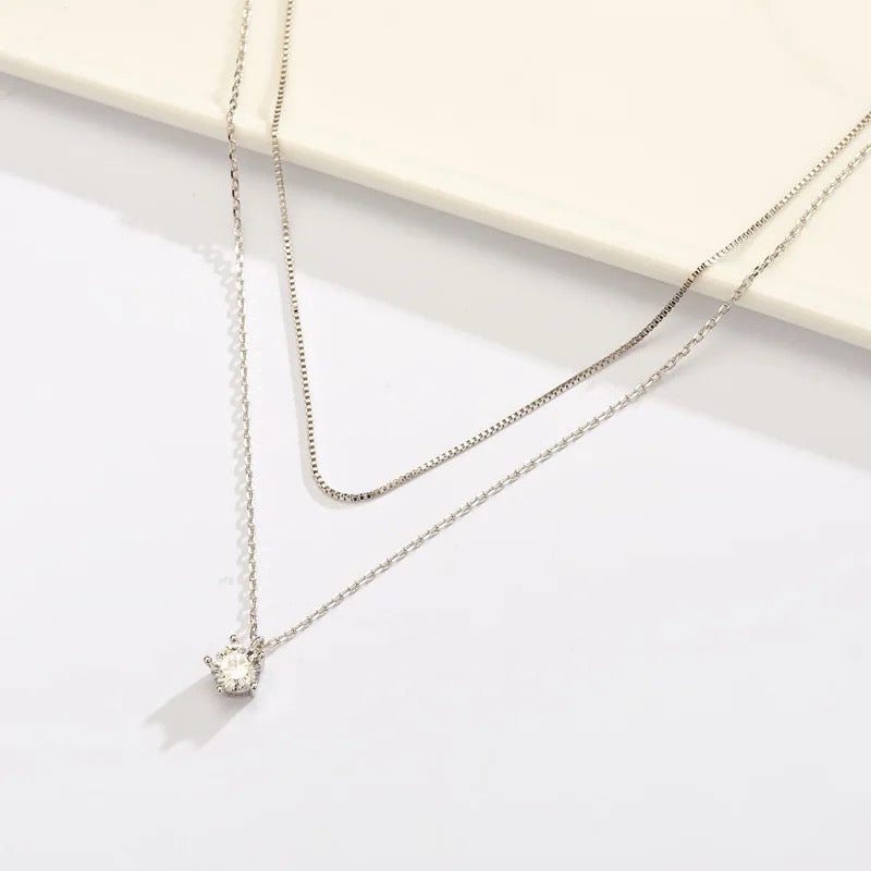 Double Layer Zircon Necklace