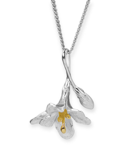 Freesia Flower Pendant Necklace