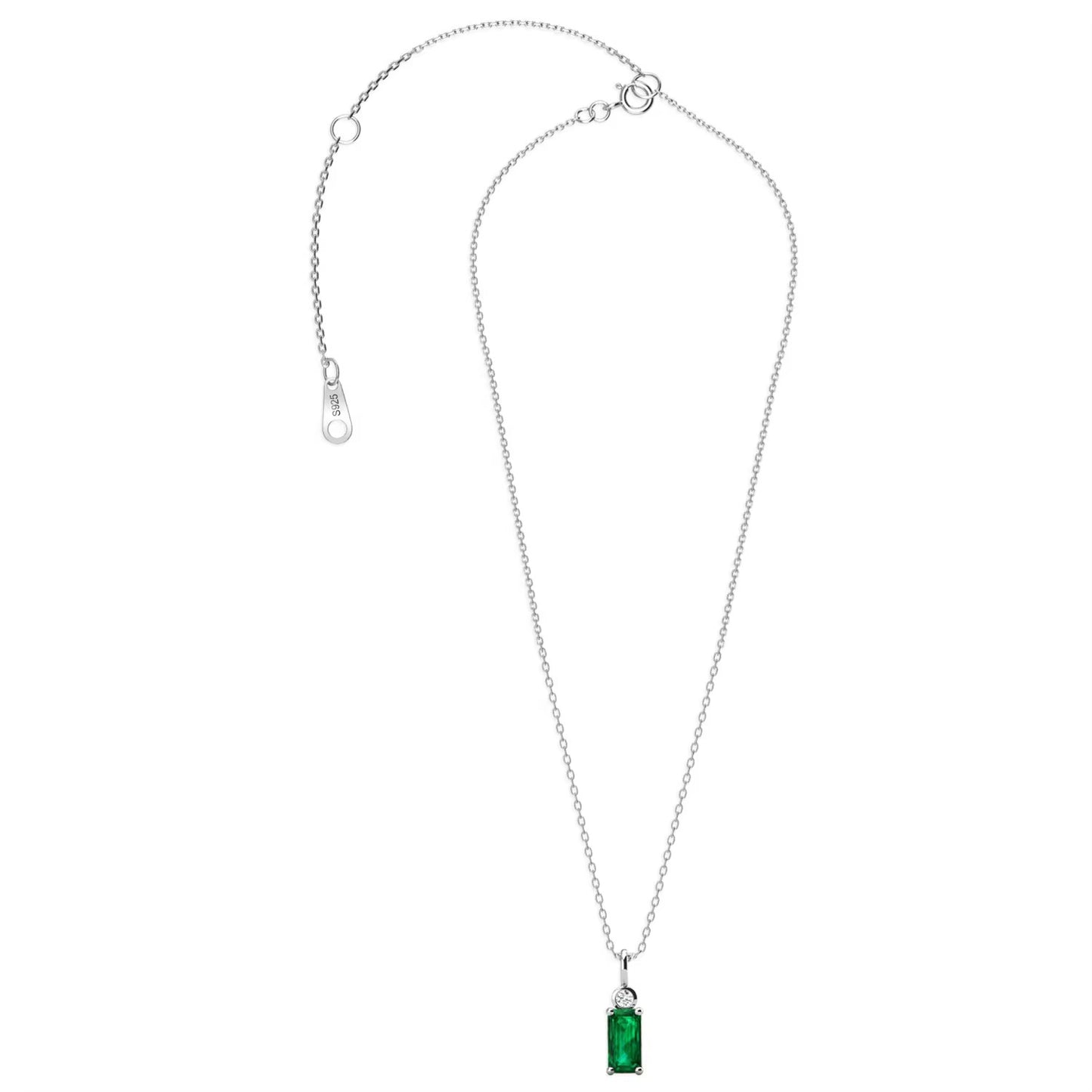 Emerald Single Cut Necklace
