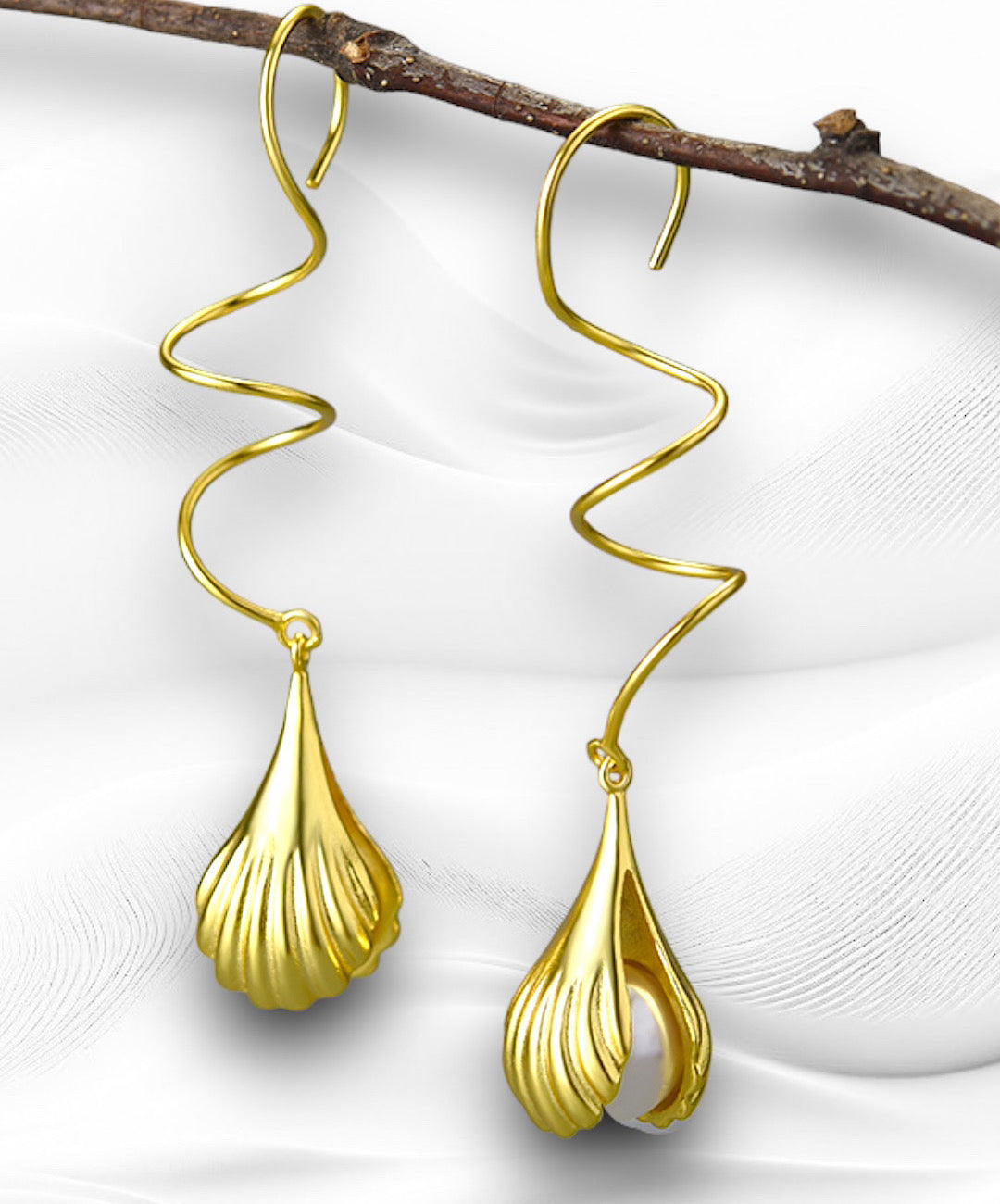 Natural Mother of Pearl in Shell Earrings