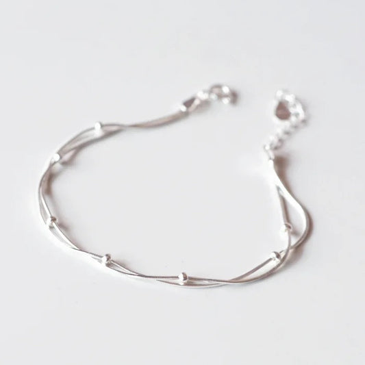 Double Layer Silver Bracelet