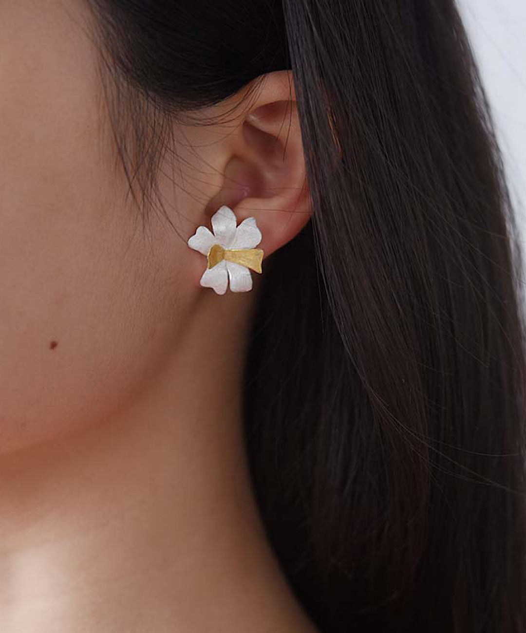 Double Tone Flower Earrings