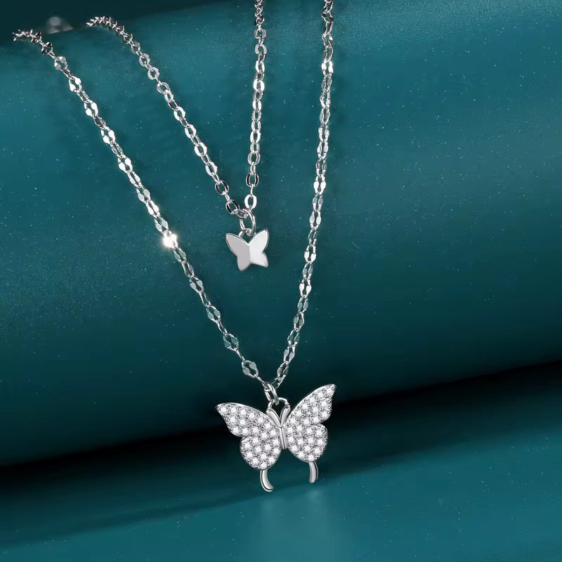 Double Layer Butterfly Necklace