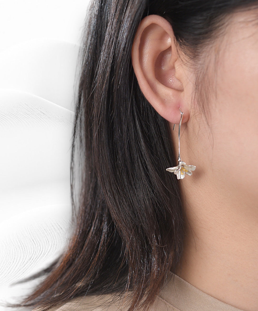 Freesia Flower Dangle Earrings