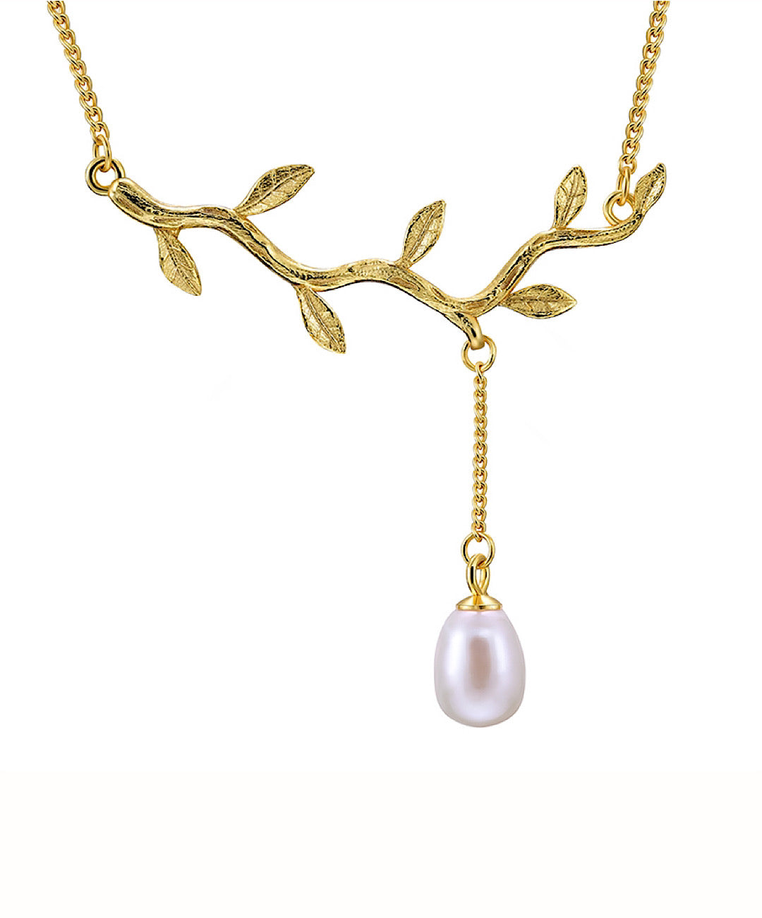 Olive Waterdrops Pearl Necklace