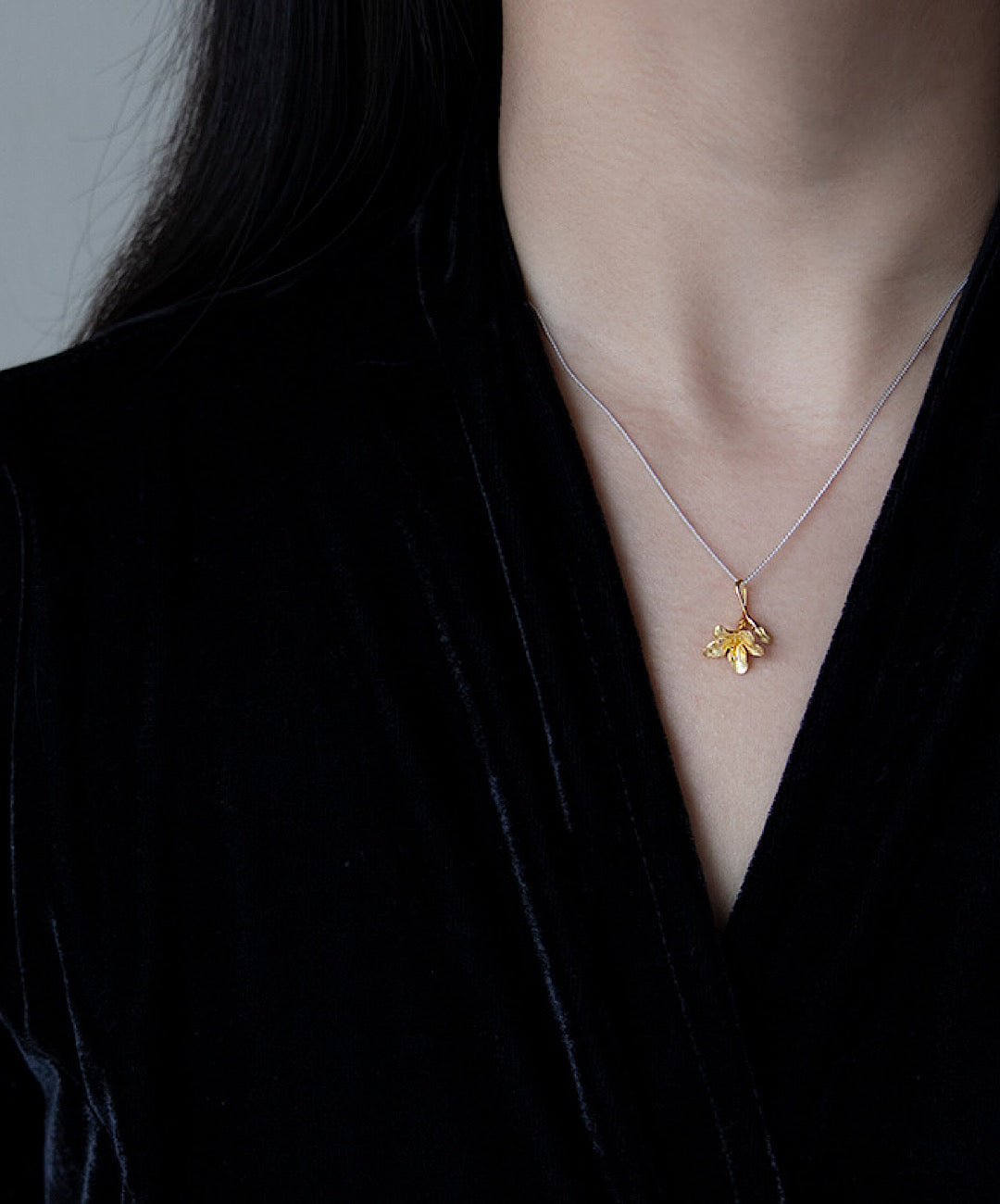 Freesia Flower Pendant Necklace