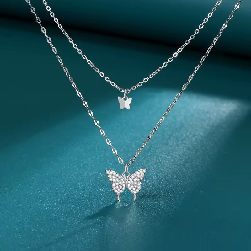 Double Layer Butterfly Necklace