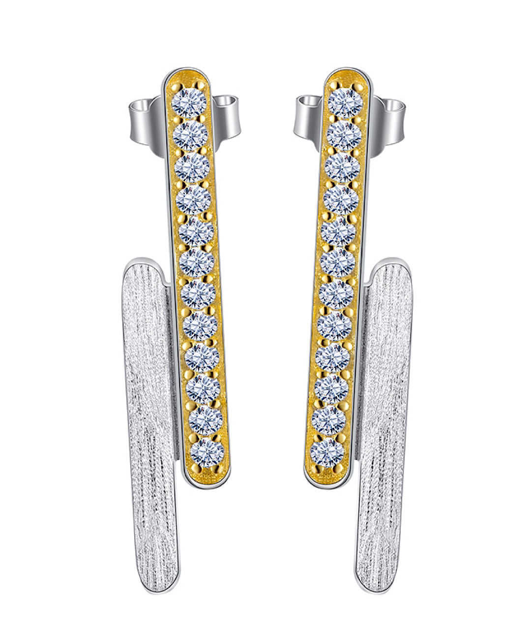 Minimalist Parallel Lines Zircon Earrings
