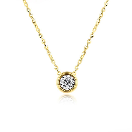 Round Cut CZ Pendant Necklace