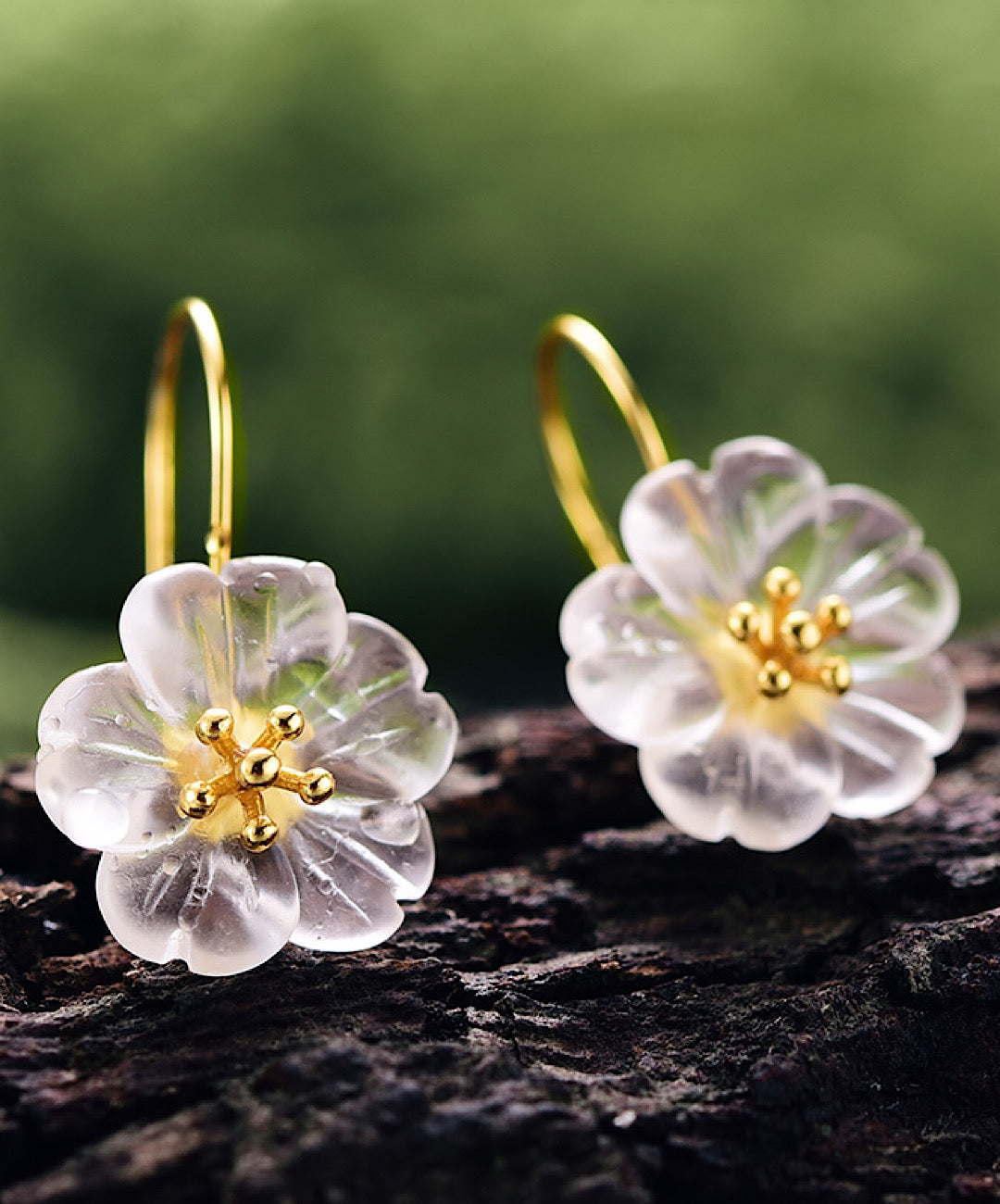 Crystal Rain Flower Drop Earrings