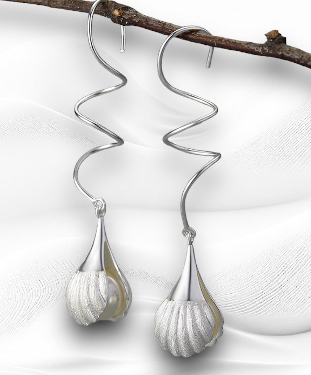 Natural Mother of Pearl in Shell Earrings
