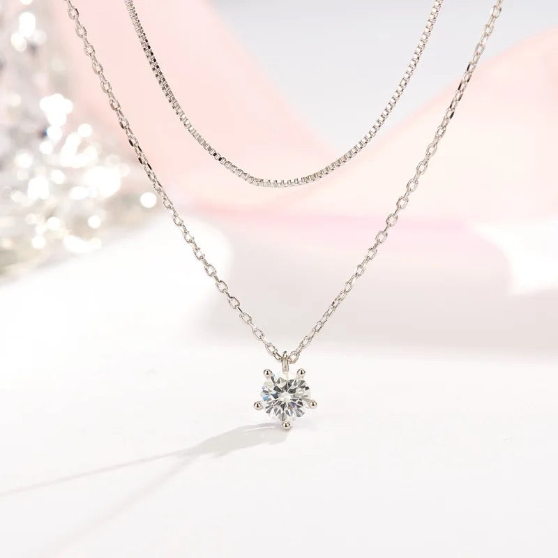 Double Layer Zircon Necklace