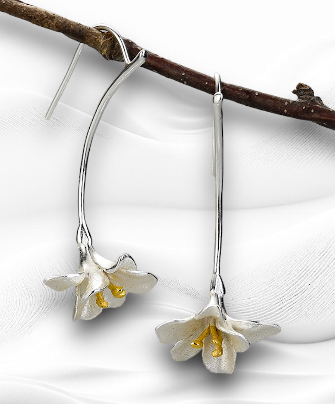 Freesia Flower Dangle Earrings