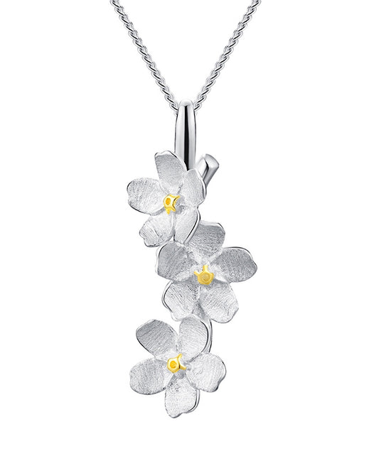 Forget-Me-Not Flower Pendant Necklace