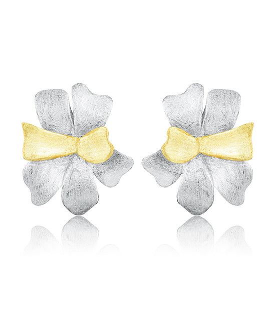 Double Tone Flower Earrings