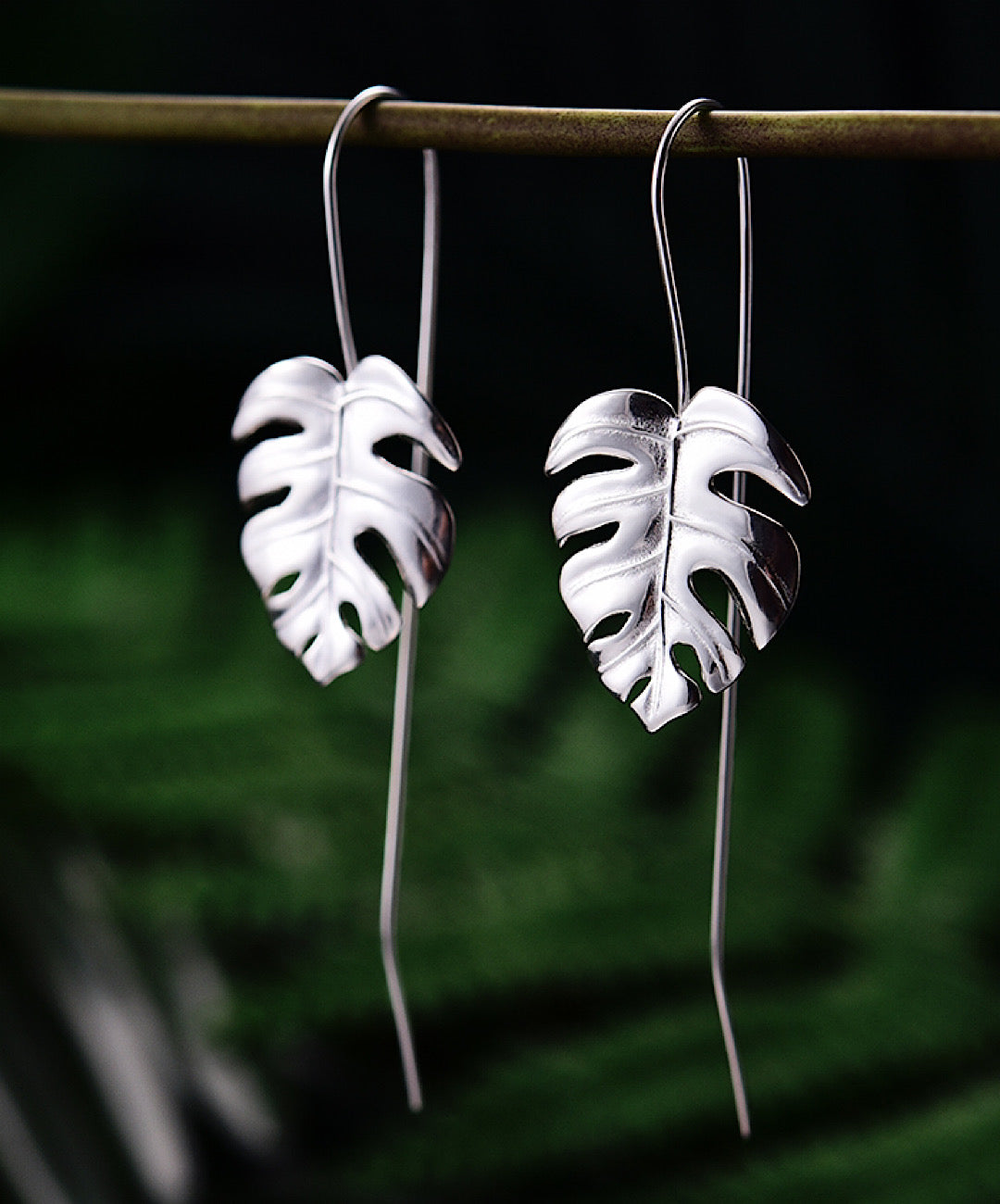 Monstera Leaf Dangle Earrings
