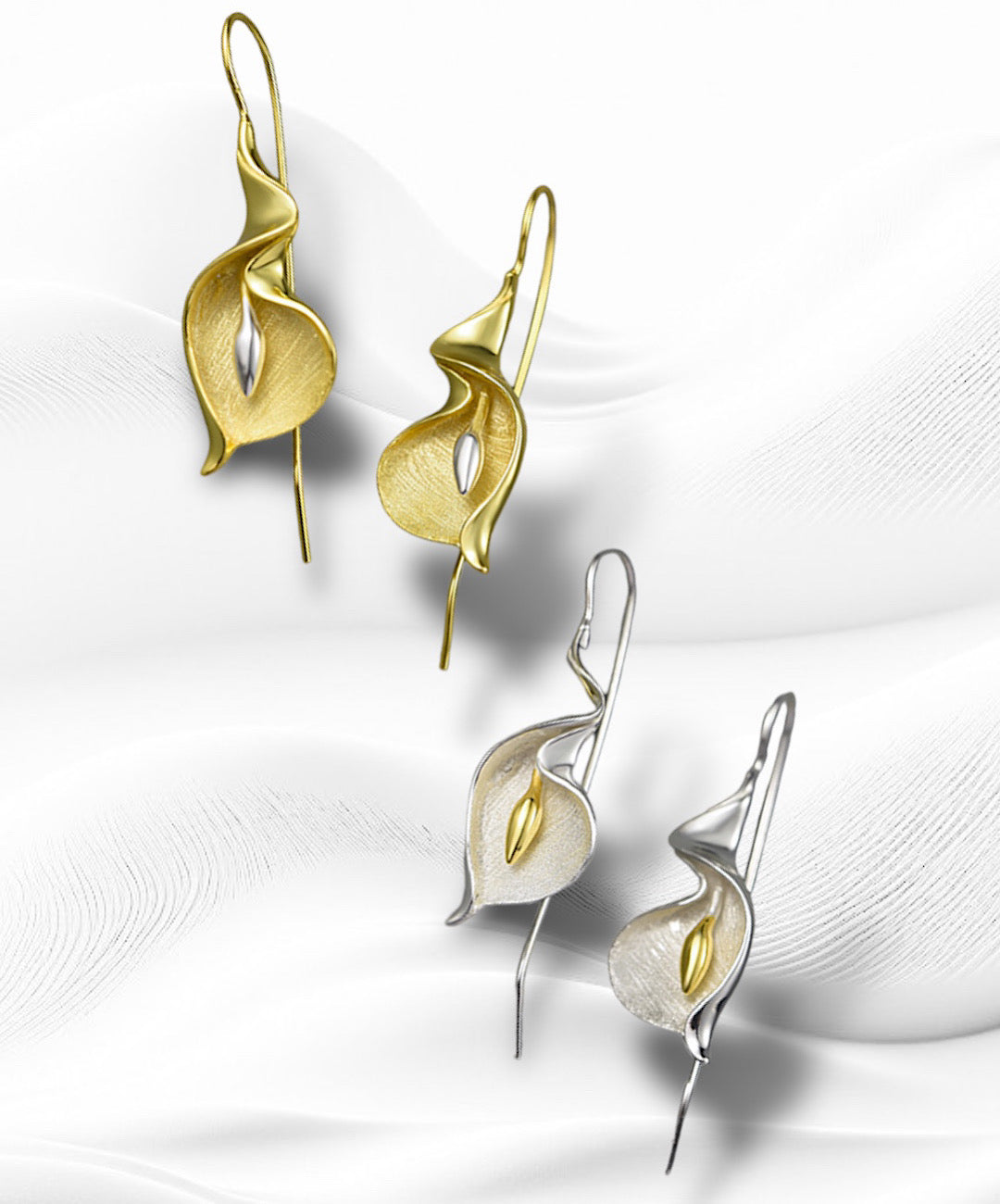 Calla Lily Flower Dangle Earrings