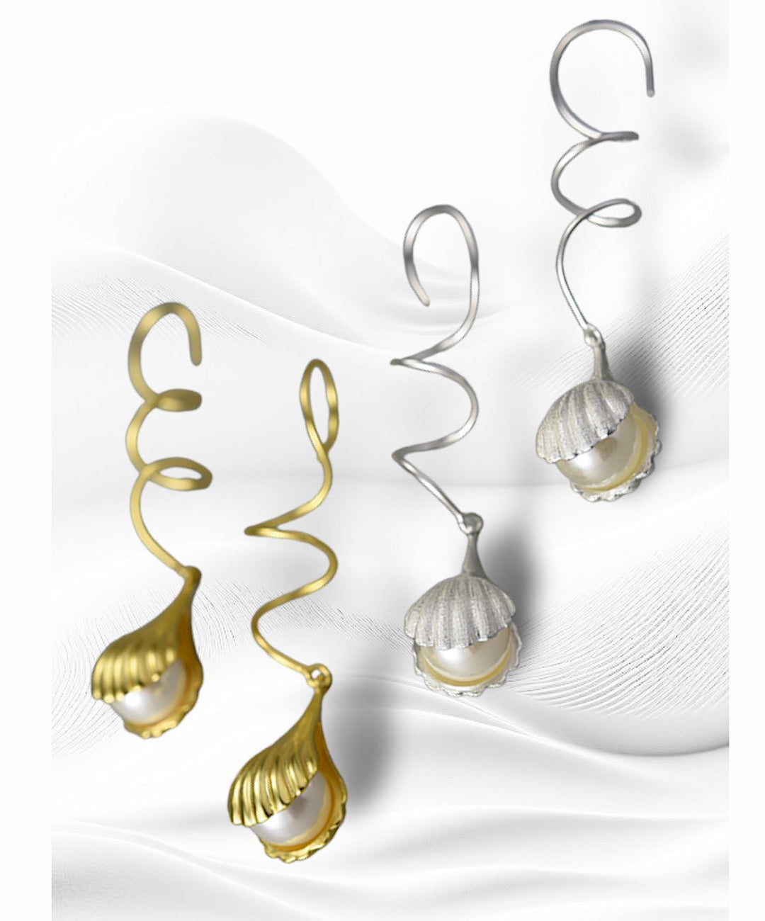 Natural Mother of Pearl in Shell Earrings