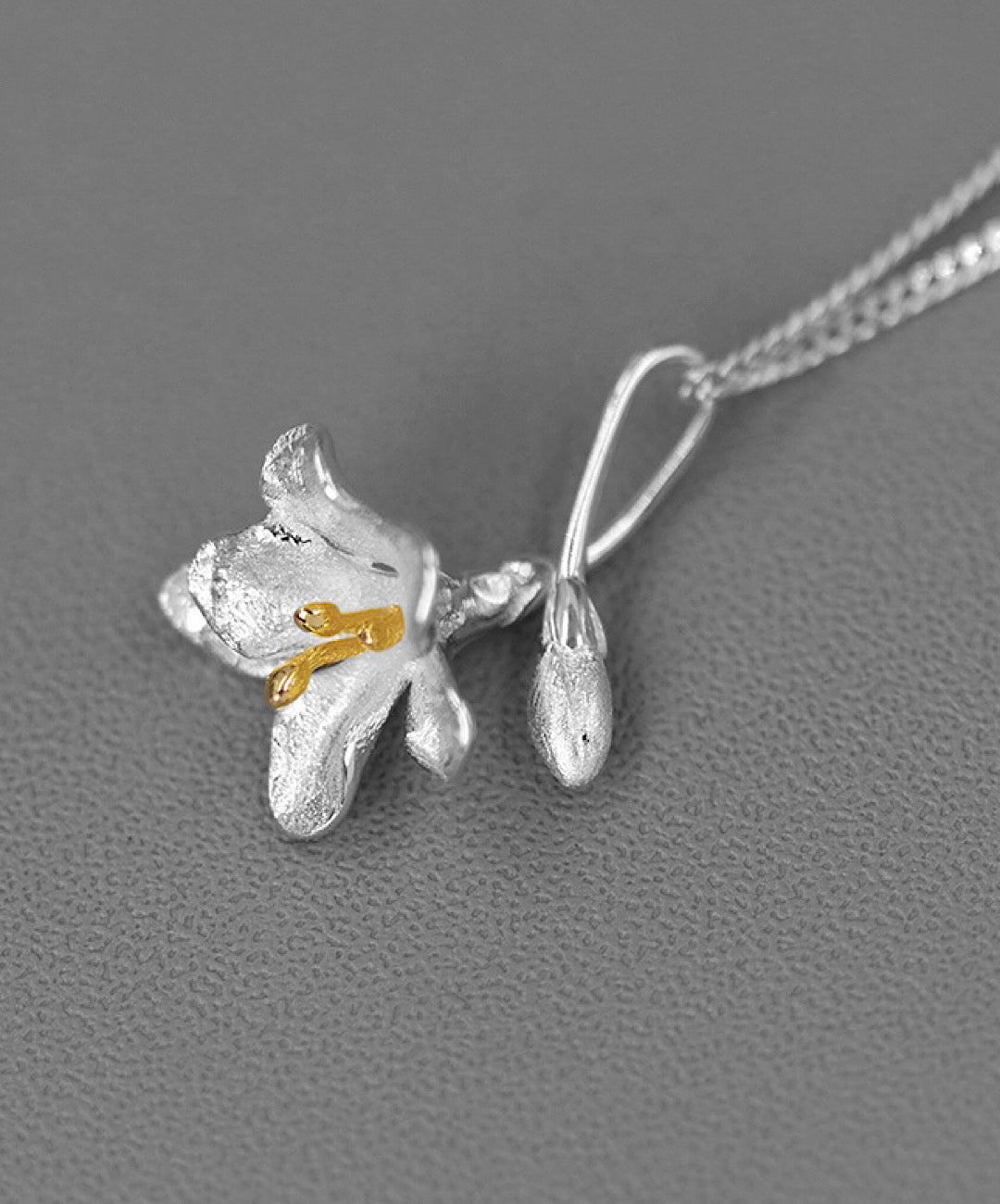 Freesia Flower Pendant Necklace