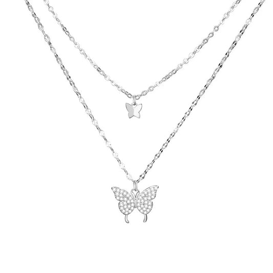 Double Layer Butterfly Necklace