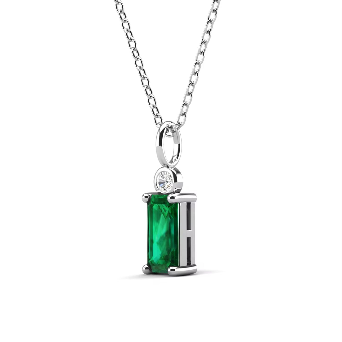 Emerald Single Cut Necklace