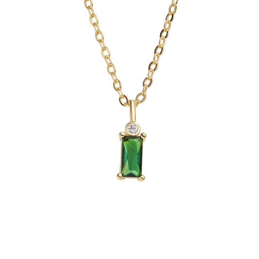 Emerald Single Cut Necklace